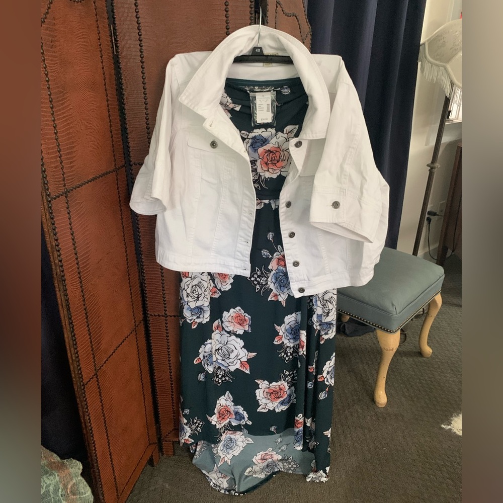 Strapless Sundress and Denim Jacket